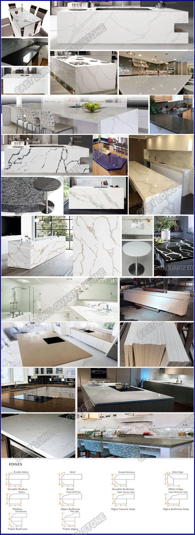 Polished Artificial Quartz Stone with Solid Surface 3200*1600*20mm