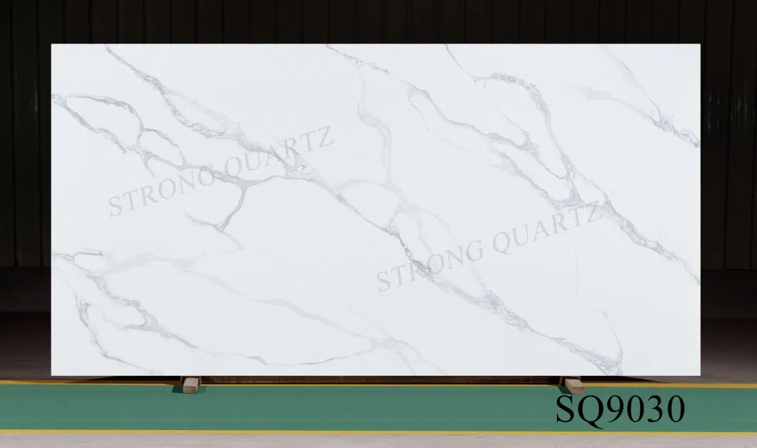 China 3200*1600mm Calacatta White/Black/Grey Artificial/Engineered Quartz Stone Slabs Price/Factory/Manufacturer