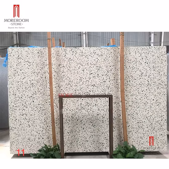 Fournisseur de dalles/carreaux de terrazzo blanc en pierre artificielle décorative de la Chine pour les revêtements de sol/mur